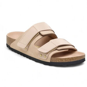 Nearly NewBirkenstock | Pink Uji Leather Adjustable Velcro Slide Sandals Sz 38 N